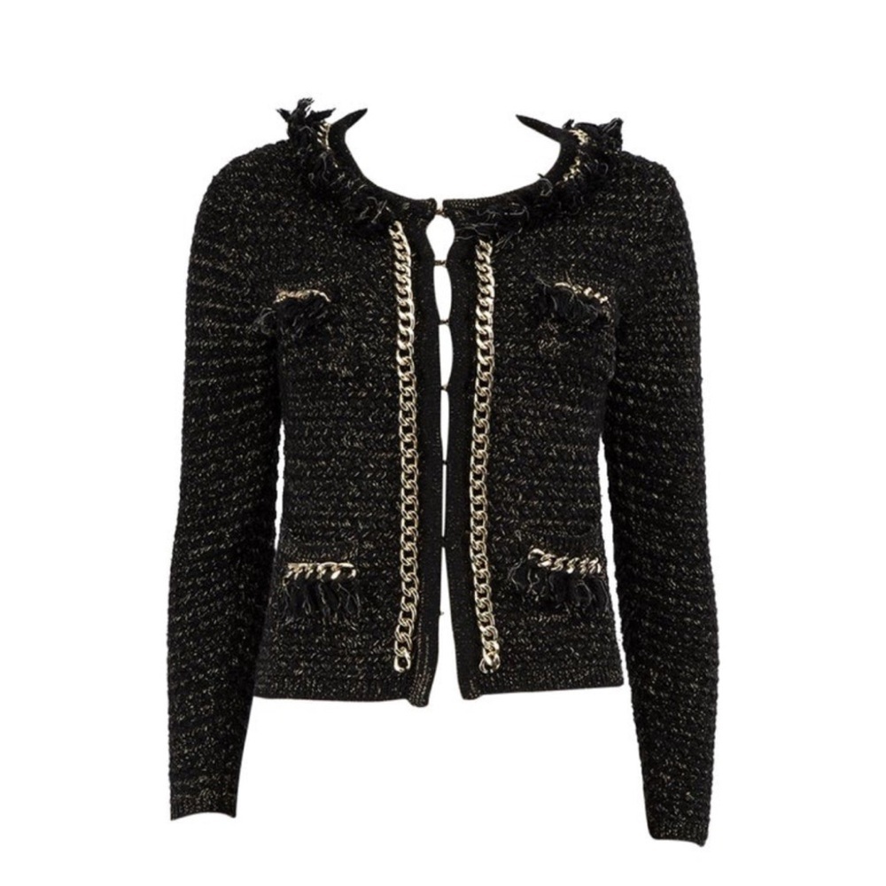 Elegant Black Tweed Blazer